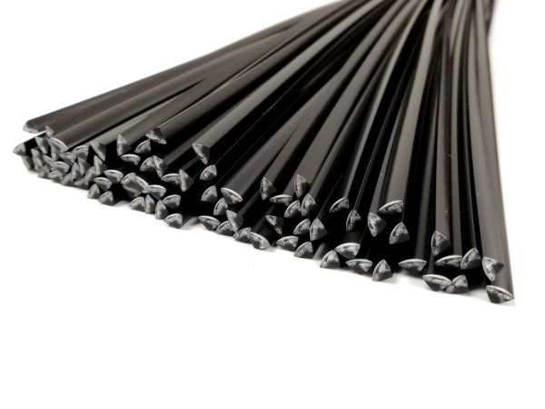 Plastic welding rods ABS 6mm Triangular Black 1kg front | az-reptec